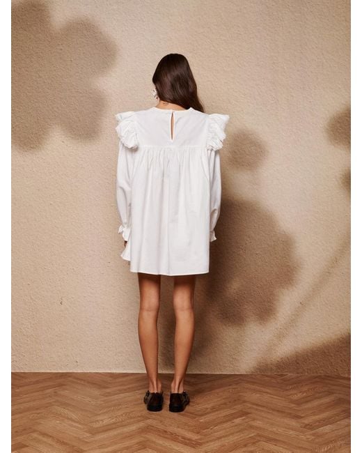 Sister Jane White Sol Seeker Ruffle Mini Dress