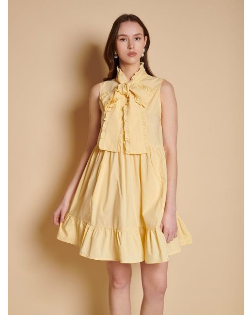 Sister Jane Natural Buttermilk Bow Mini Dress