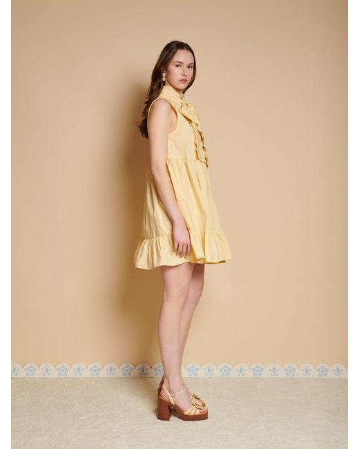 Sister Jane Natural Buttermilk Bow Mini Dress