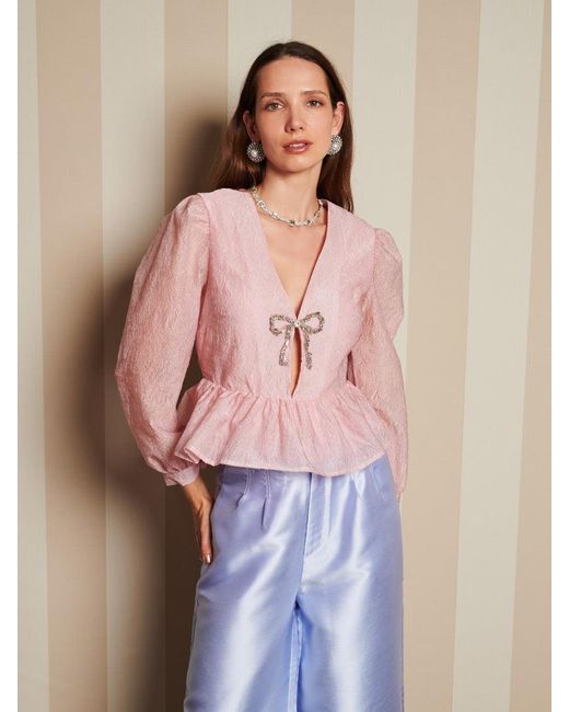 Sister Jane Pink Dream Silken Bow Top
