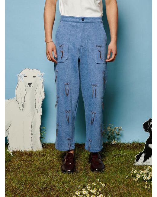 Sister Jane Blue Honeycomb Denim Trousers
