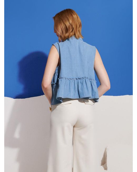 Sister Jane Blue Kasos Denim Top