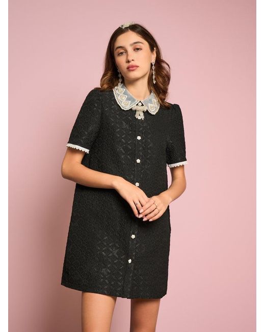 Sister Jane Surya Jacquard Mini Dress in Black | Lyst