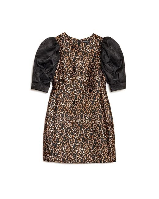 Sister Jane Multicolor Cherie Leopard Jacquard Mini Dress