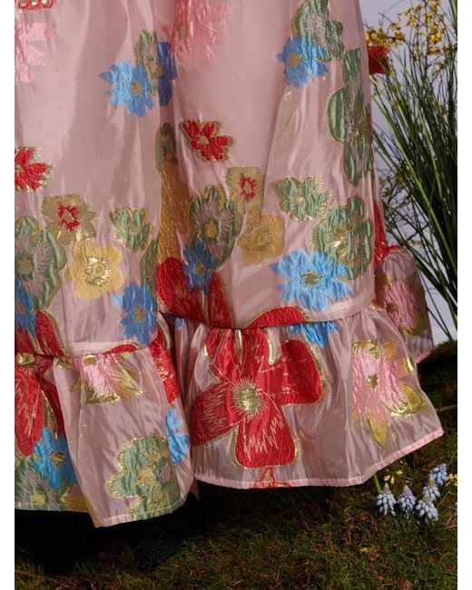 Sister Jane White Dream Camellia Jacquard Maxi Dress