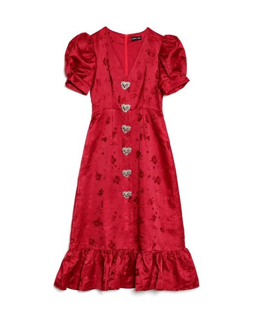 Sister Jane Red Carnival Hearts Midi Dress