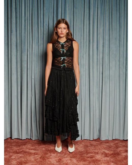 Sister Jane Gray Eclipse Lace Bow Top