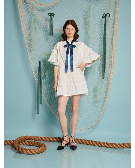 Sister Jane Green Seaboard Ruffle Mini Dress