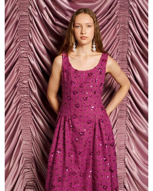 Sister Jane Pink Dream Hollywood Tweed Midi Dress
