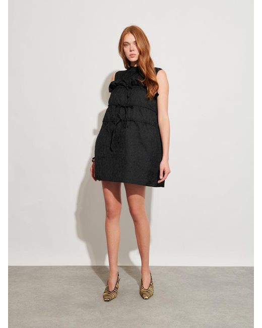 Sister Jane Black Ghospell Amina Ruched Mini Dress