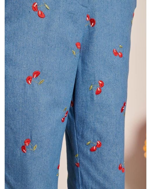 Sister Jane Blue Lola Denim Cropped Trousers