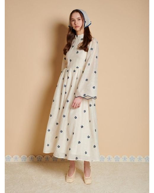 Sister Jane Natural Livia Embroidered Midi Dress