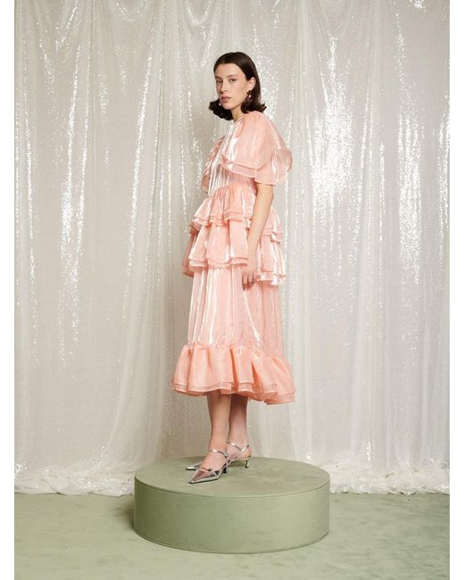 Sister Jane Pink Reverie Ruffle Midi Dress