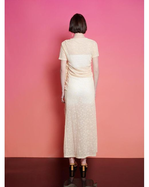 Sister Jane Pink Ghospell Lucia Ruched Midi Dress