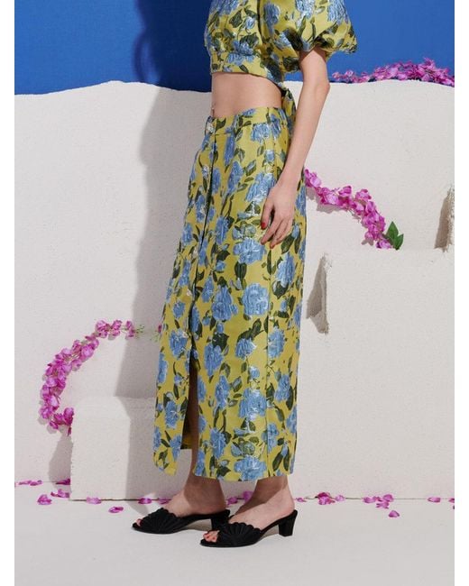 Sister Jane Multicolor Dream Seagrass Jacquard Midi Skirt