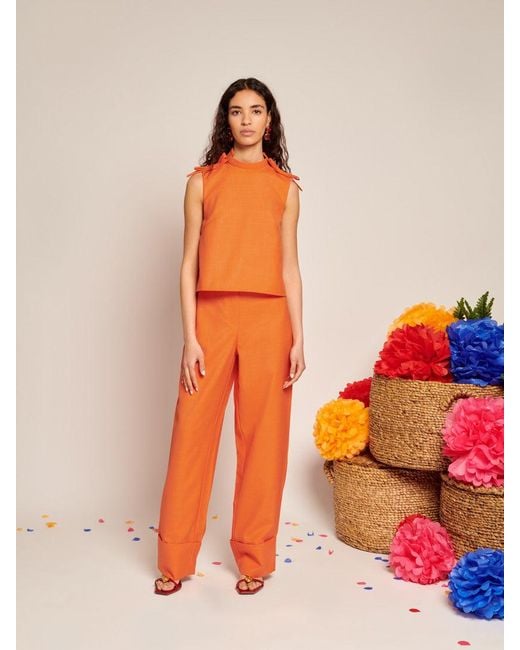 Sister Jane Orange Neroli Bow Crop Top
