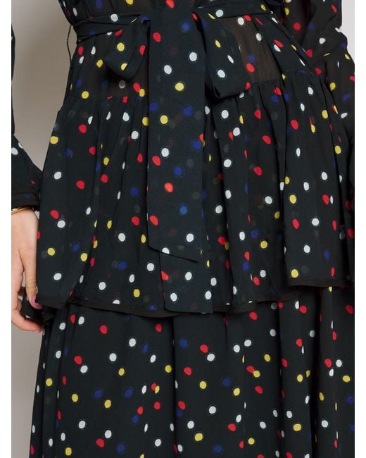 Sister Jane Black Elodie Spot Chiffon Maxi Dress