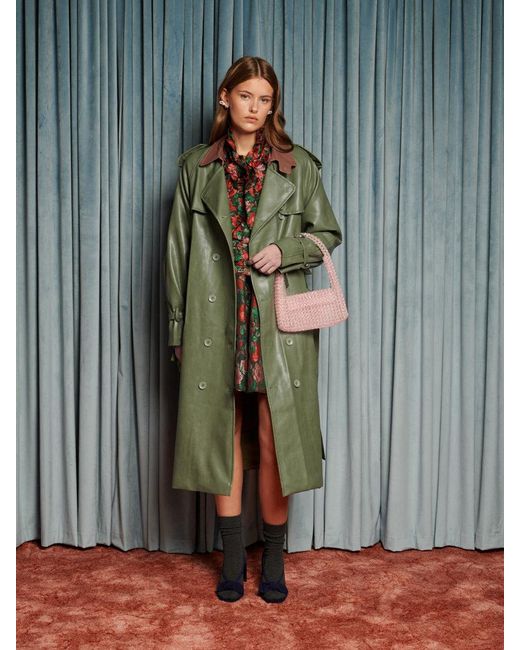 Sister Jane Blue Scout Pu Trench Coat