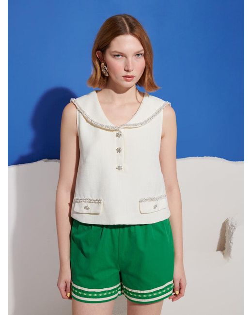 Sister Jane Green Breeze Tweed Sailor Top