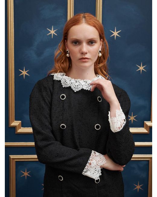 Sister Jane Blue Prince Boucle Mini Dress