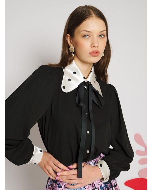 Sister Jane Black Margaux Bow Blouse