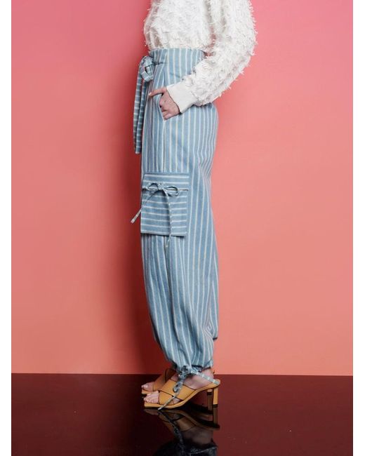 Sister Jane Blue Ghospell Cleo Striped Cargo Trousers