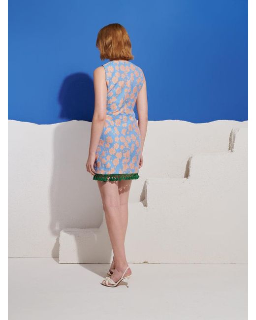 Sister Jane Blue Theros Jacquard Mini Dress