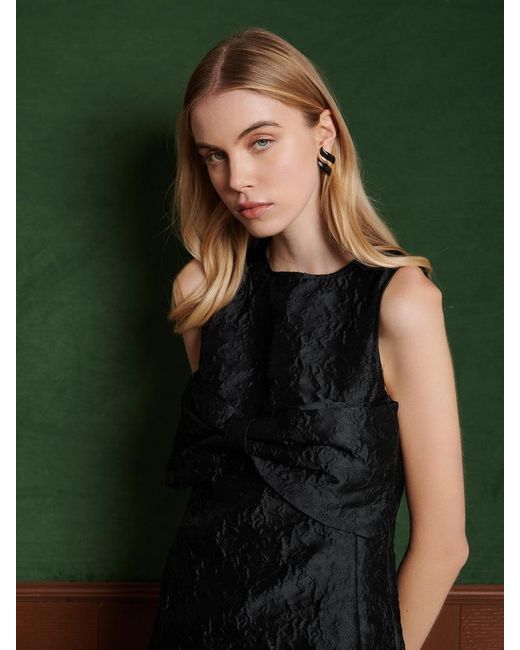 Sister Jane Green Frieze Jacquard Bow Dress