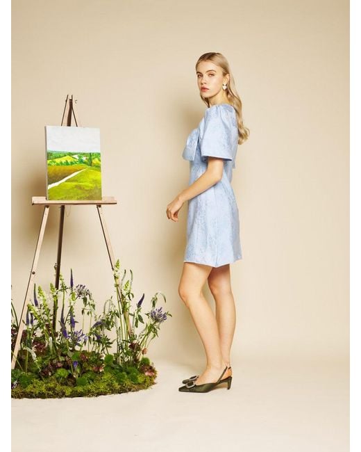 Sister Jane Blue Sweet Pea Jacquard Mini Dress