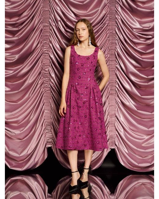 Sister Jane Pink Dream Hollywood Tweed Midi Dress