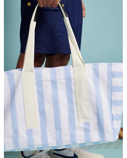 Sister Jane Blue Fisher Stripe Tote Bag