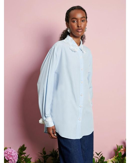 Sister Jane Blue Dream Wildflower Embellished Shirt