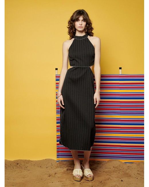 Sister Jane Yellow Ghospell Sylvie Stripe Cut Out Midi Dress