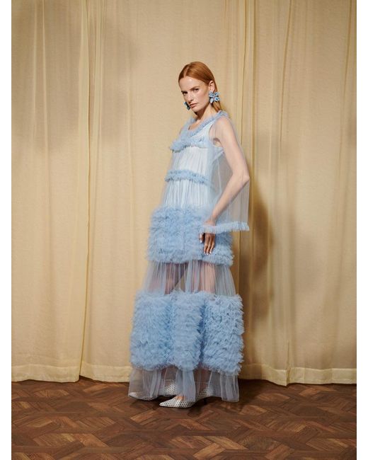 Sister Jane Blue Dream Halo Haze Tulle Maxi Dress