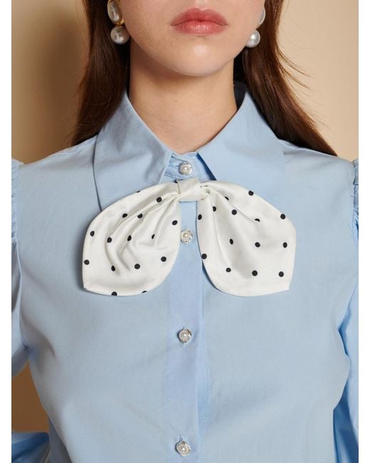 Sister Jane Blue Vera Bow Tie Blouse