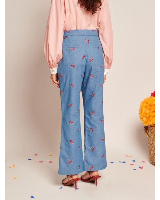 Sister Jane Blue Lola Denim Cropped Trousers
