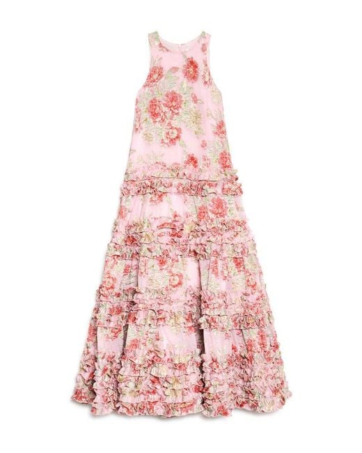 Sister Jane Pink Dream Rosier Jacquard Ruffle Maxi Dress