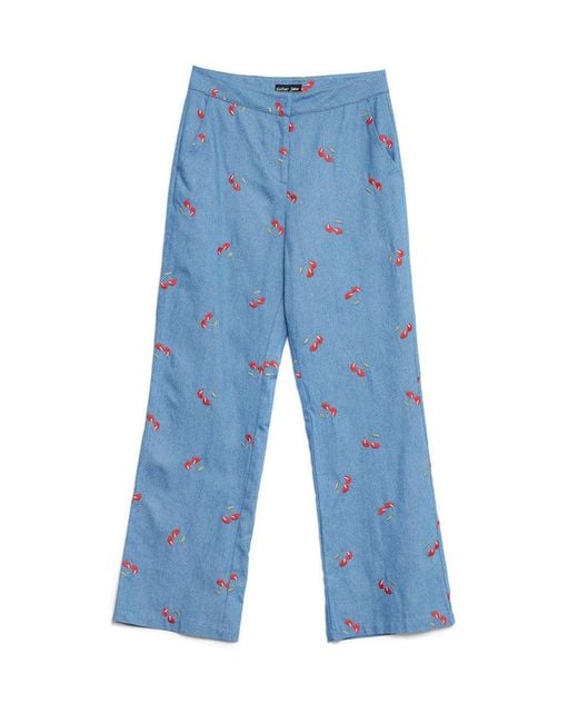Sister Jane Blue Lola Denim Cropped Trousers
