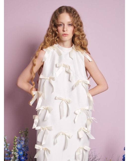 sister jane☆drop all over bow midi ワンピース【UK発】 Sister Jane Snowdrop Bow Midi Dress in Pink | Lyst