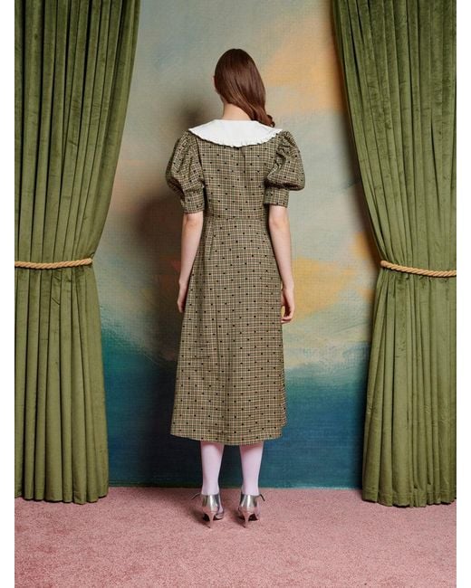 Sister Jane Pine Check Midi Dress in Green | Lyst