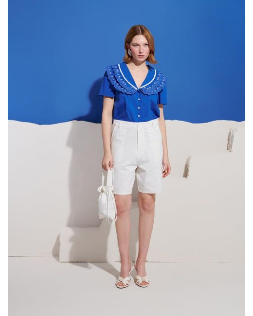 Sister Jane Blue Aegean Trim Blouse
