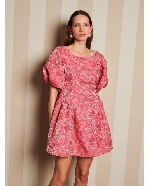 Sister Jane Pink Dream Amour Jacquard Mini Dress