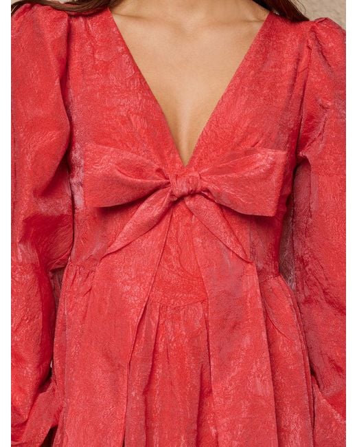 Sister Jane Red Sunrise Bow Midi Dress