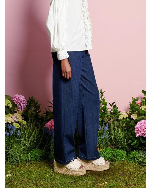 Sister Jane Blue Dream Rosie Denim Embroidery Trousers