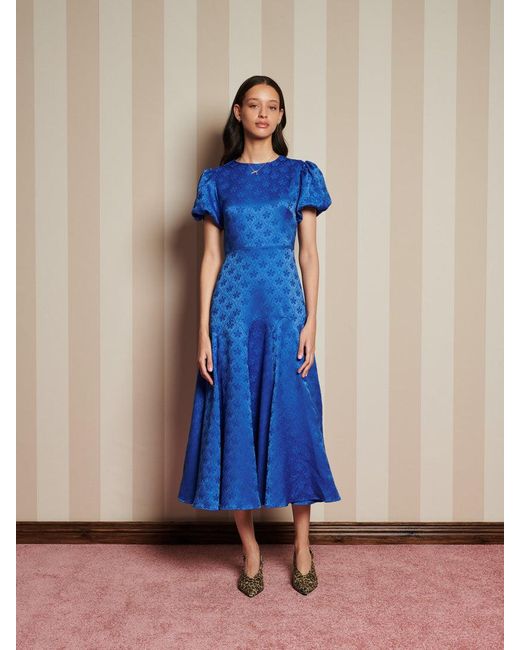 sister jane Oriel Midi ワンピース　オケージョン Sister Jane Oriel Jacquard Midi Dress in Blue | Lyst
