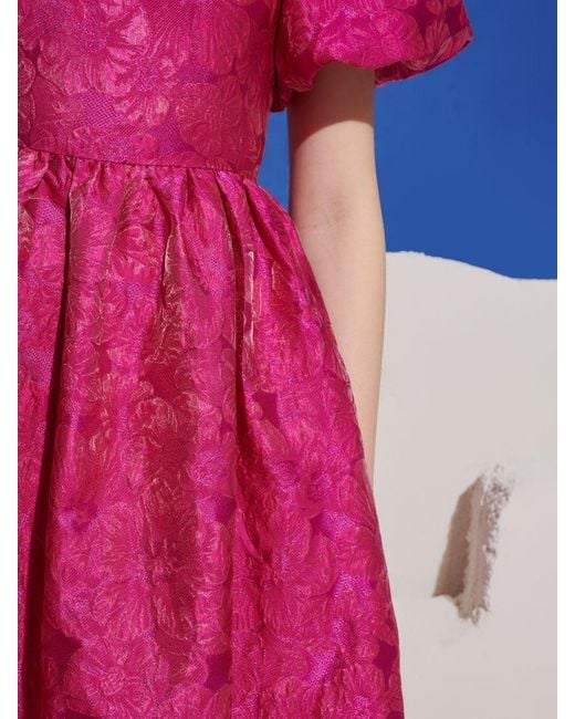 Sister Jane Blue Pomegranate Jacquard Maxi Dress