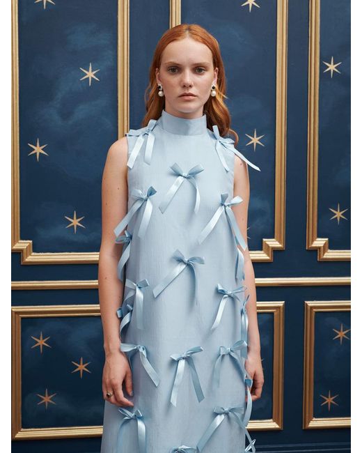 【英国発Sister Jane】Ribbons bow-embellished taffeta dress Sister Jane Ribbons Bow-embellished Taffeta Midi Dress Light