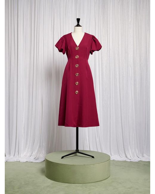 Sister Jane Red Sandy Swirl Midi Dress