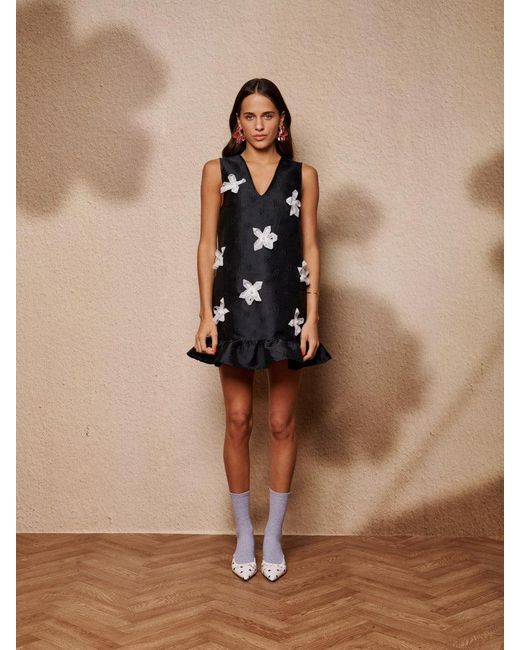 Sister Jane Glow Flora Mini Dress in Black | Lyst