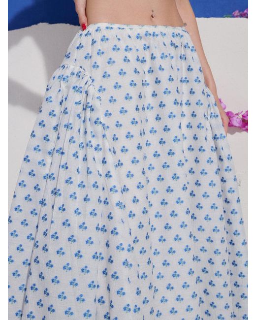 Sister Jane Blue Dream Sea Salt Jacquard Midi Skirt